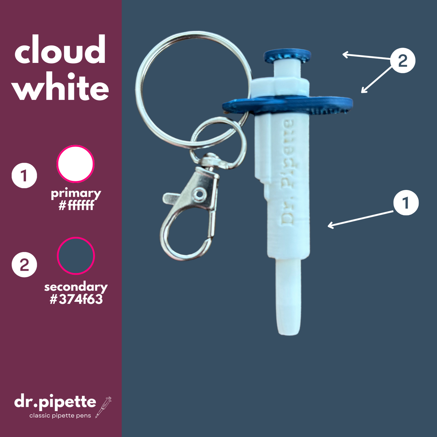 Original Dr. Pipette Keychain (Cloud White)