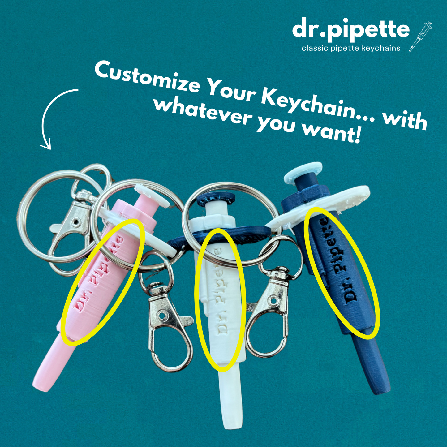 Original Dr. Pipette Keychain (Soft Pink)