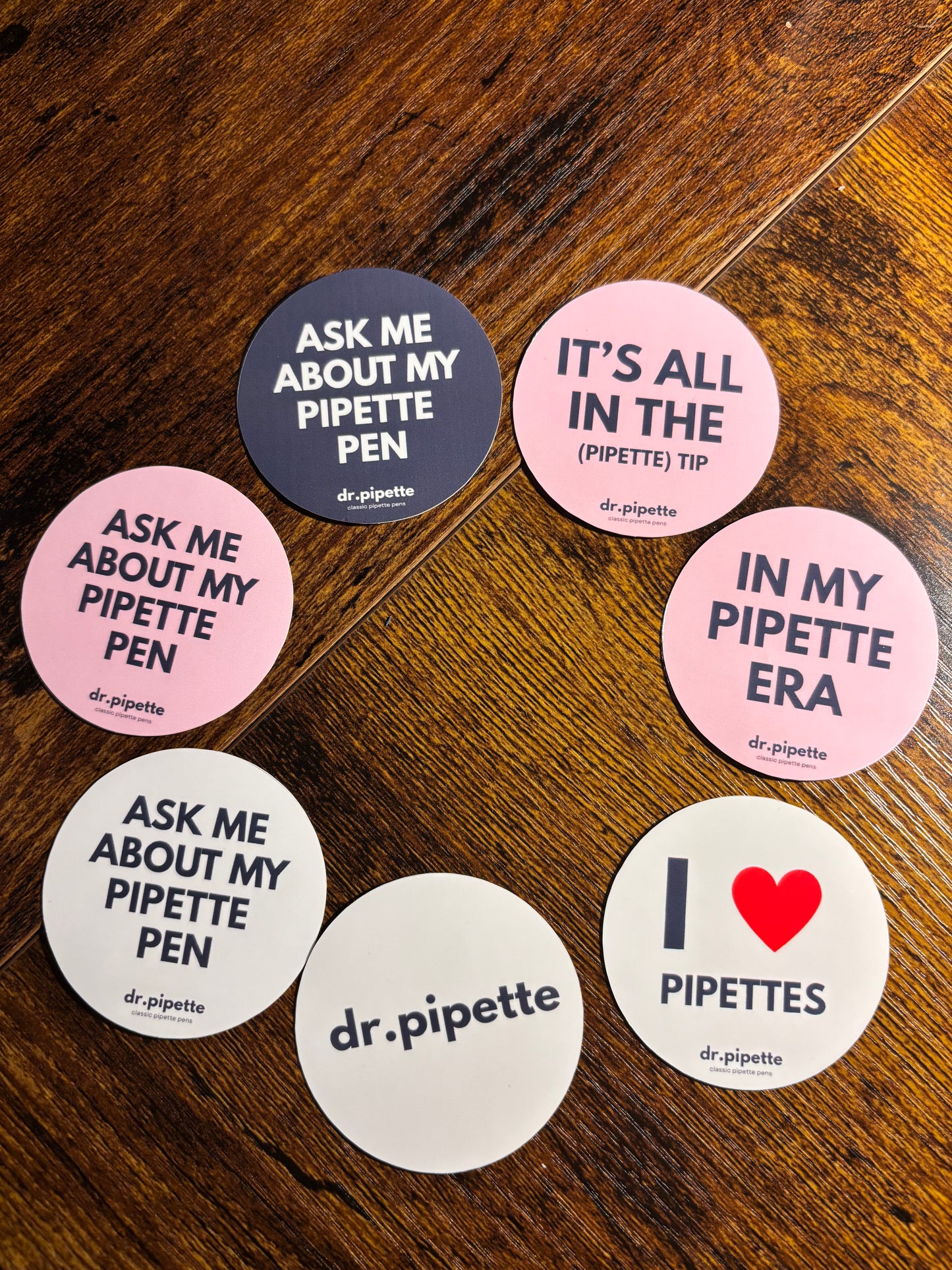 "Ask Me About My Pipette Pen" Custom Sticker (Cloud White)