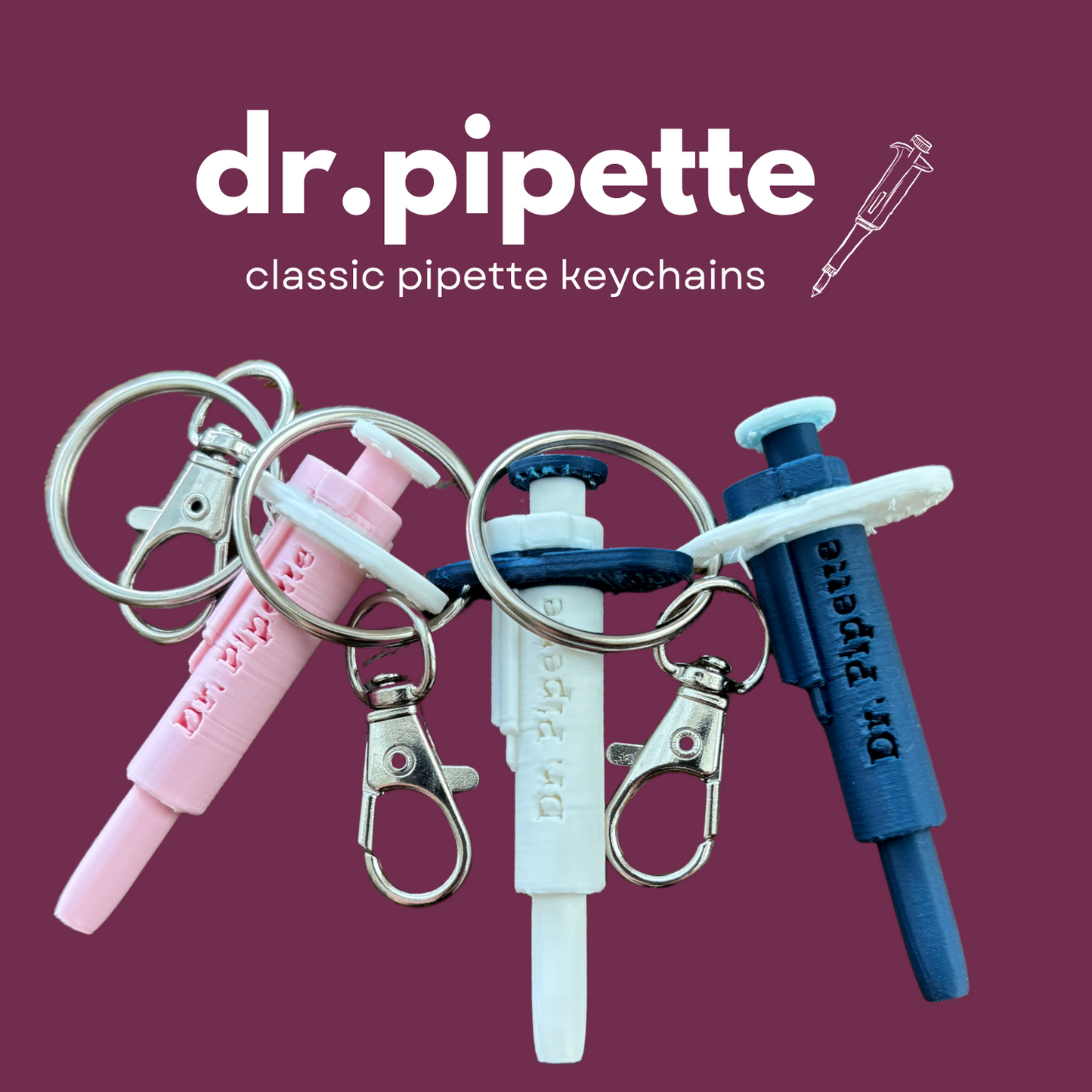 Original Dr. Pipette Keychain (Soft Pink)