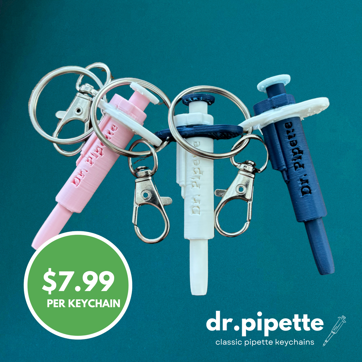 Original Dr. Pipette Keychain (Soft Pink)