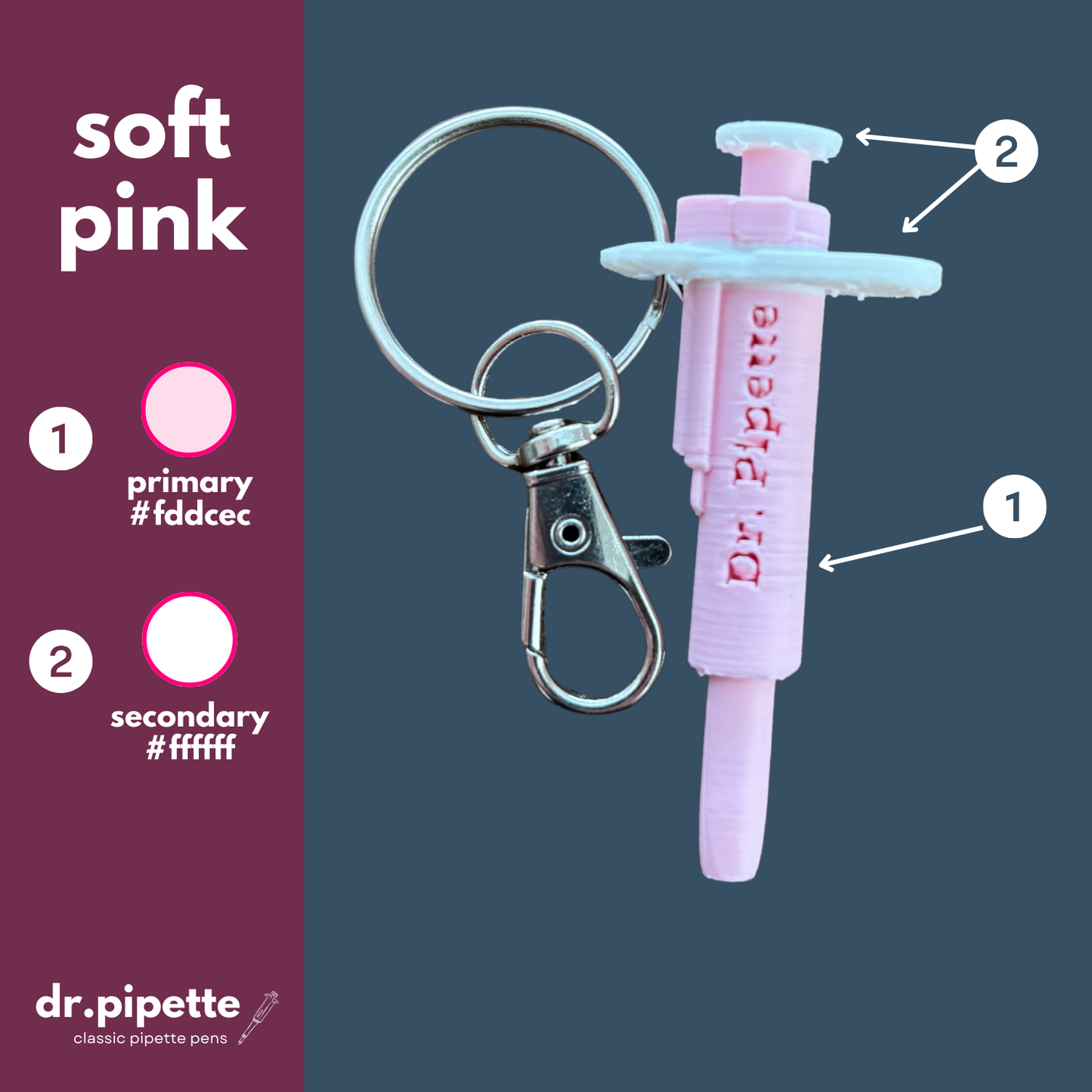 Original Dr. Pipette Keychain (Soft Pink)