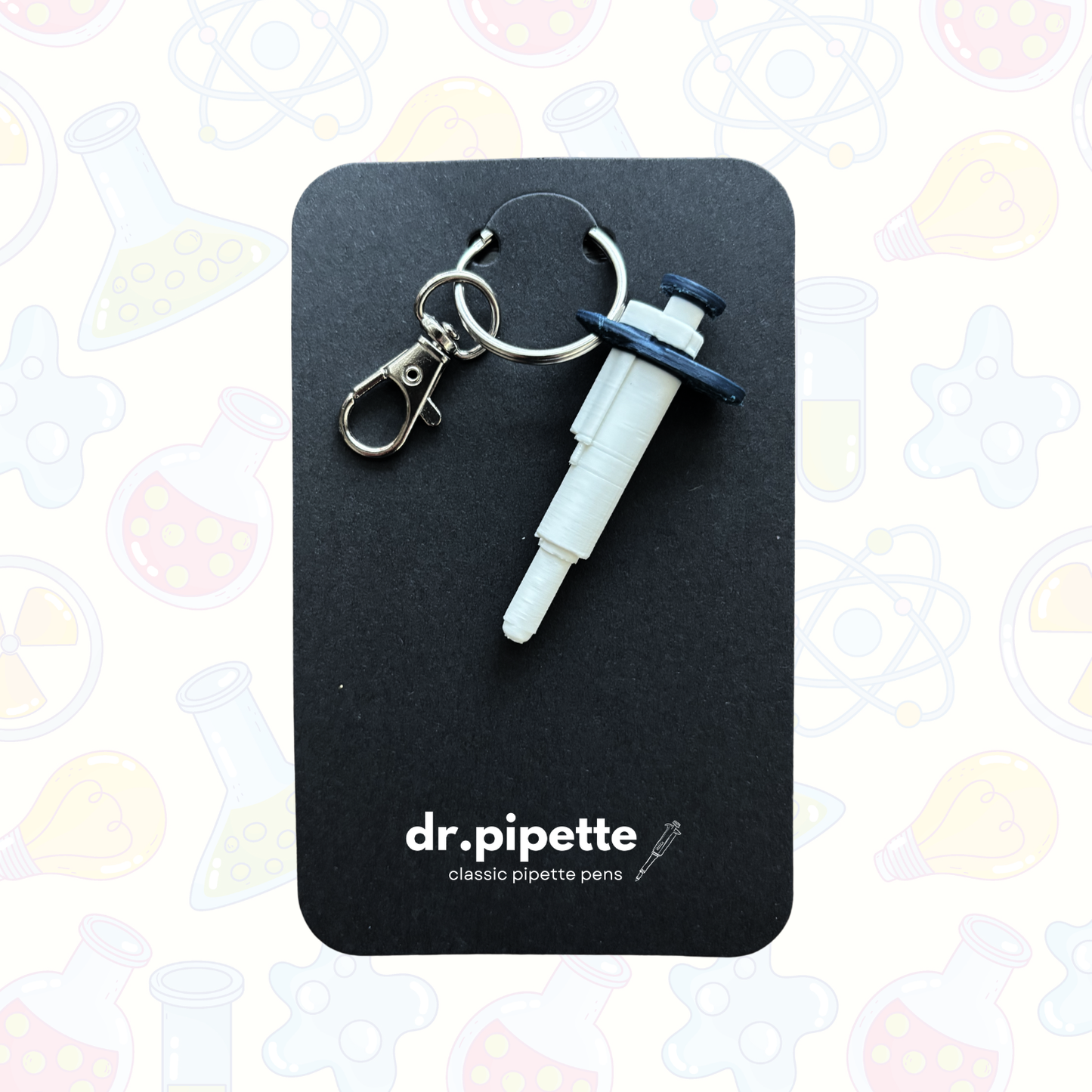 Pipette Shaped Keychain (Cloud White)