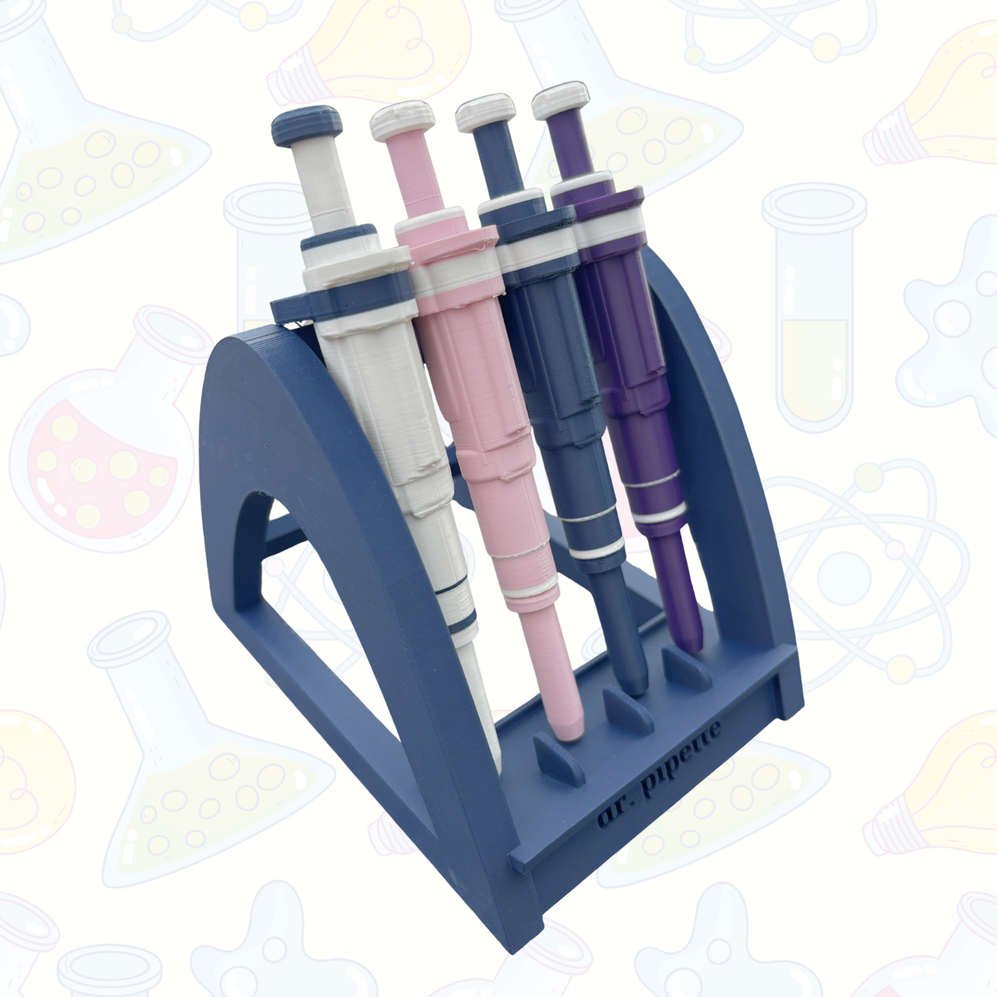 Pipette Pen Stand (Soft Pink), 3D-Printed, Pipette Pen Holder