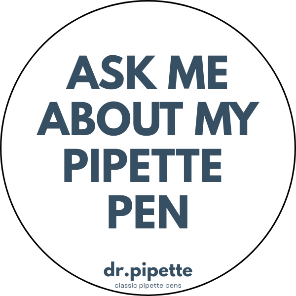 "Ask Me About My Pipette Pen" Custom Sticker (Cloud White)