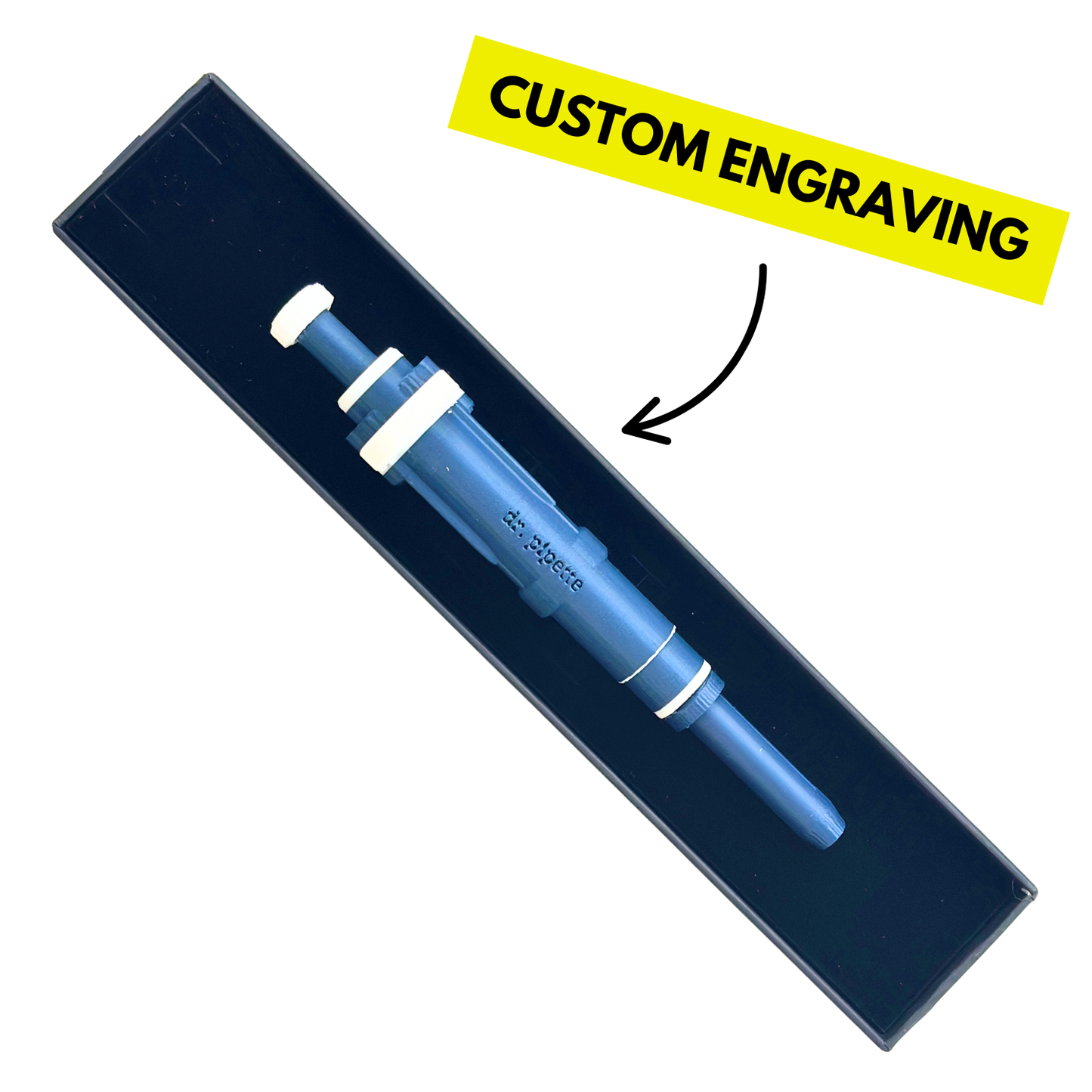 Ultra-Realistic Dr. Pipette Pen (Steel Blue), Retractable, 3D-Printed, Ballpoint Pens