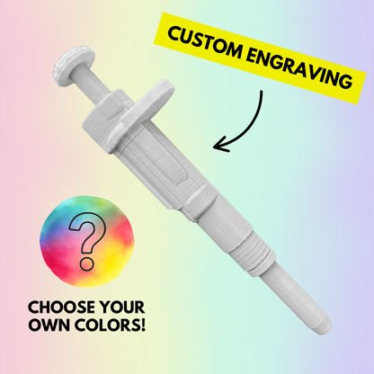 Original Dr. Pipette Pen (Custom Design), Retractable, 3D-Printed, Ballpoint Pens