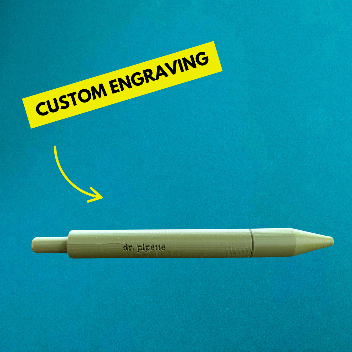 Engraved 3D-Printed Ballpoint Pen (Olive Green)