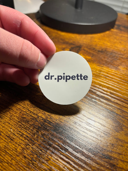 "dr. pipette" Custom Sticker (Cloud White)