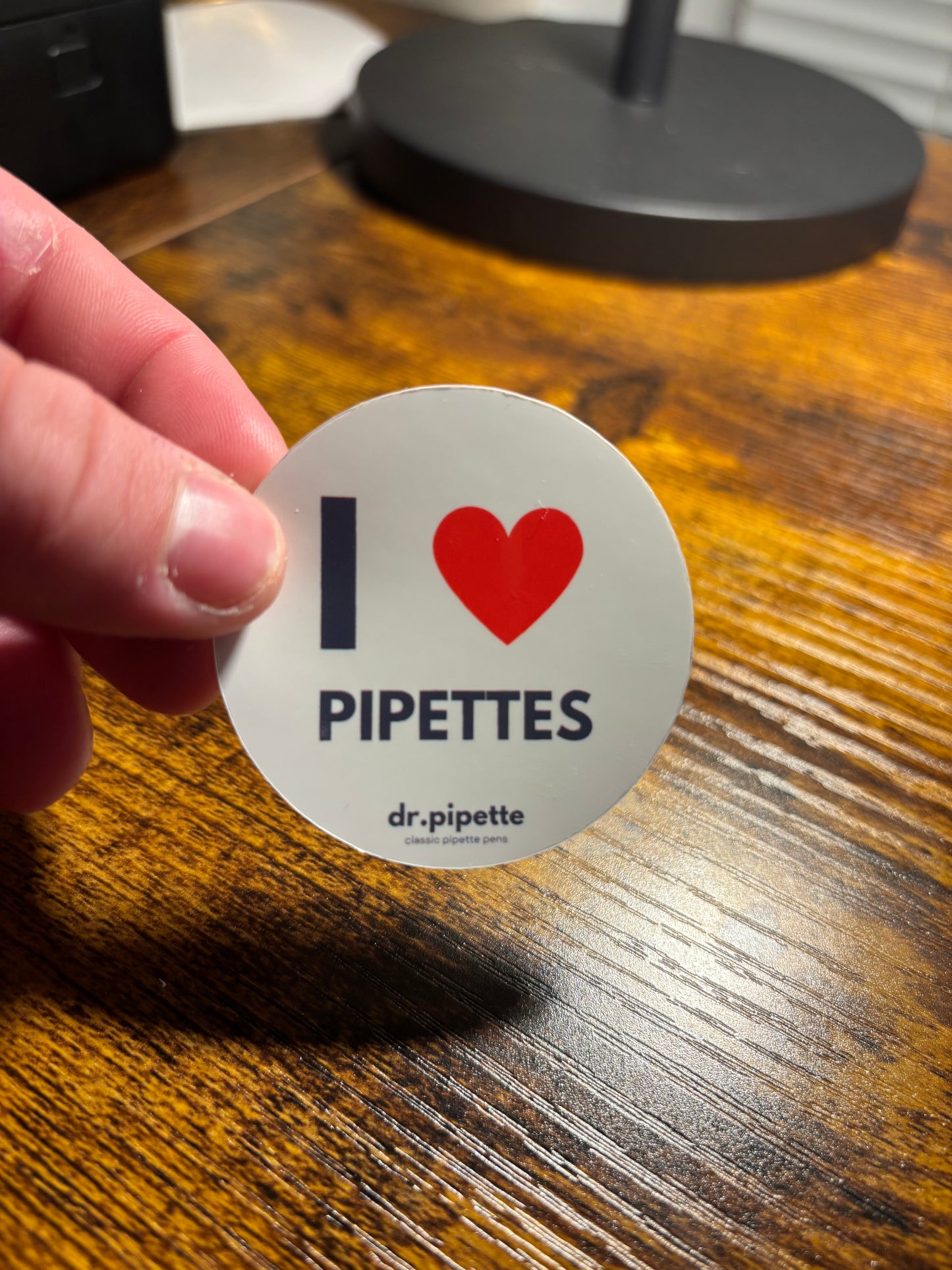 "I <3 Pipettes" Custom Sticker (Cloud White)
