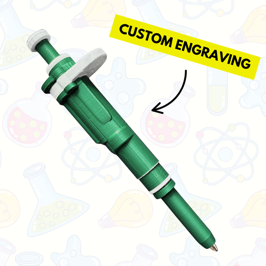 Ultra-Realistic Pipette Pen (Mistletoe Green), Retractable, 3D-Printed, Ballpoint Pens