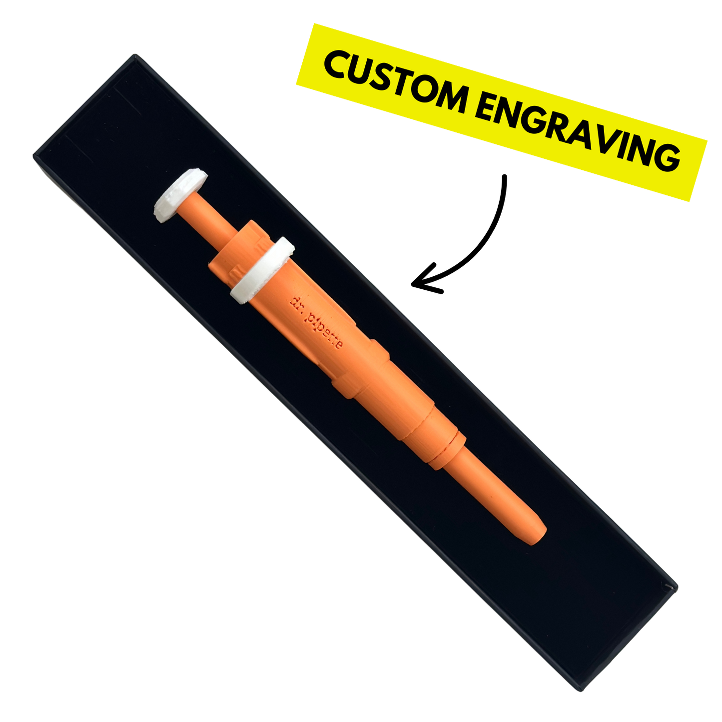 Original Dr. Pipette Pen (Neon Orange), Retractable, 3D-Printed, Ballpoint Pens