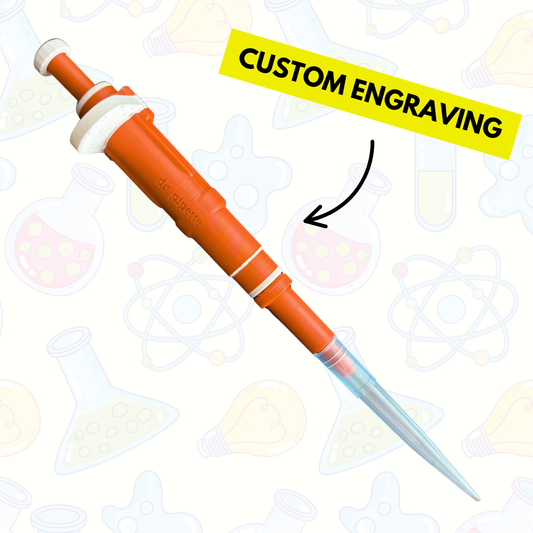Ultra-Realistic Dr. Pipette Pen (Neon Orange), Retractable, 3D-Printed, Ballpoint Pens (with 1000µL tip)