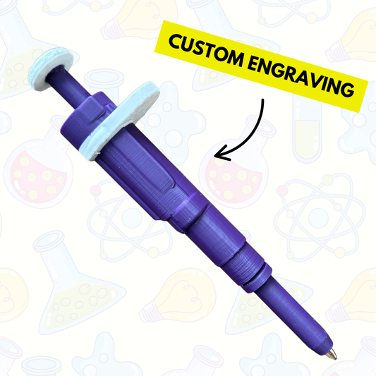 Original Dr. Pipette Pen (Dark Purple), Retractable, 3D-Printed, Ballpoint Pens