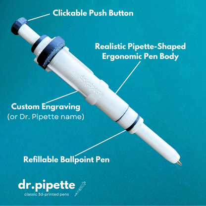 Ultra-Realistic Dr. Pipette Pen (Soft Pink), Retractable, 3D-Printed, Ballpoint Pens