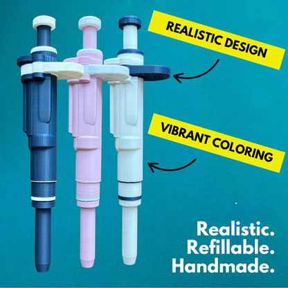 Ultra-Realistic Dr. Pipette Pen (Soft Pink), Retractable, 3D-Printed, Ballpoint Pens