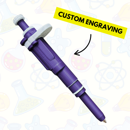 Ultra-Realistic Pipette Pen (Dark Purple), Retractable, 3D-Printed, Ballpoint Pens