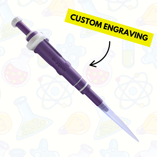 Ultra-Realistic Dr. Pipette Pen (Dark Purple), Retractable, 3D-Printed, Ballpoint Pens (with 1000µL tip)