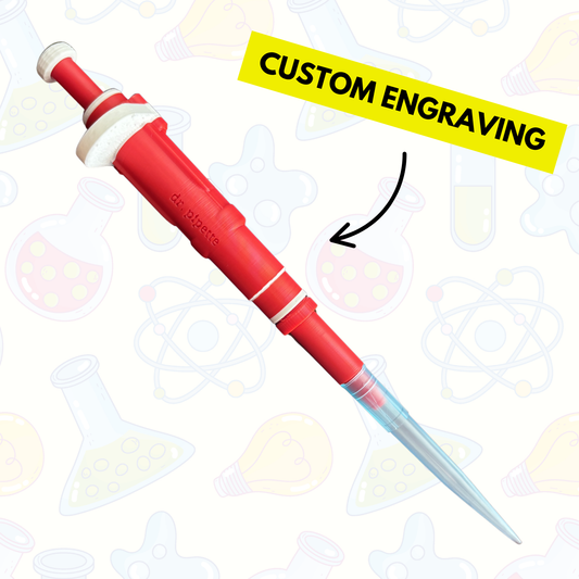 Ultra-Realistic Dr. Pipette Pen (Bright Red), Retractable, 3D-Printed, Ballpoint Pens (with 1000µL tip)