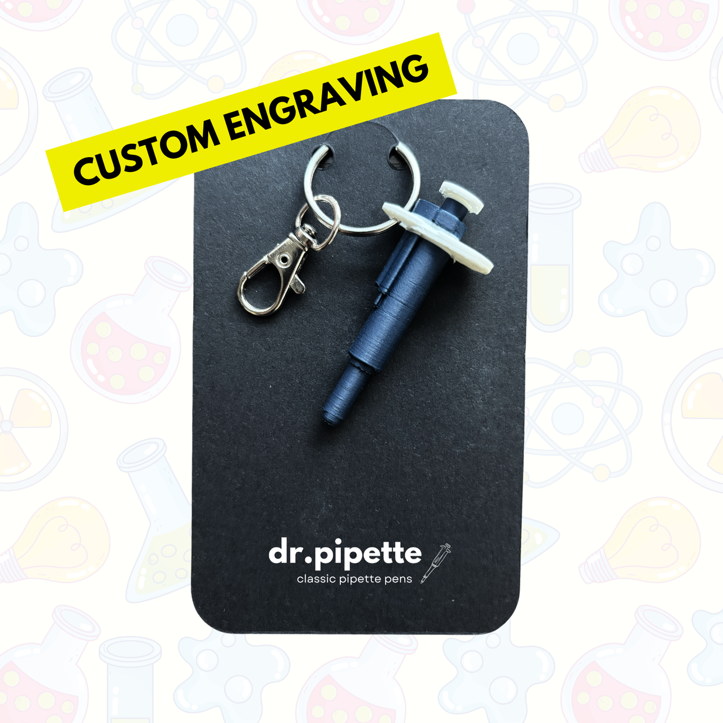 Pipette Shaped Keychain (Steel Blue)
