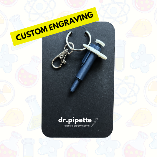 Pipette Shaped Keychain (Steel Blue)