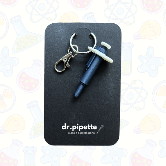 Pipette Shaped Keychain (Steel Blue)