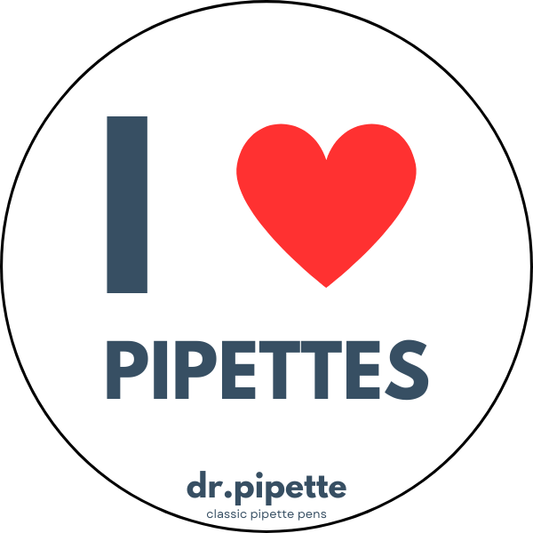 "I <3 Pipettes" Custom Sticker (Cloud White)