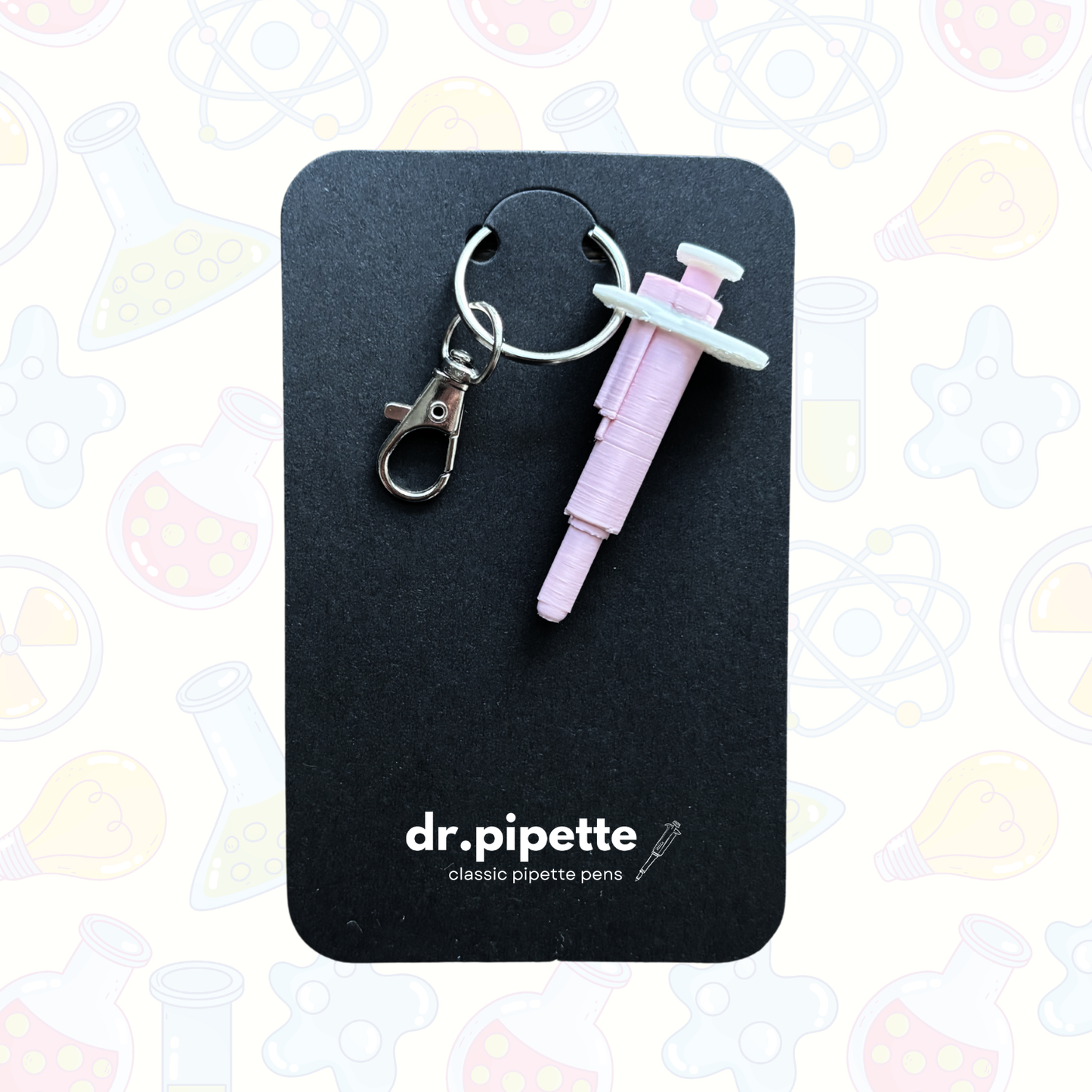 Pipette Shaped Keychain (Soft Pink)