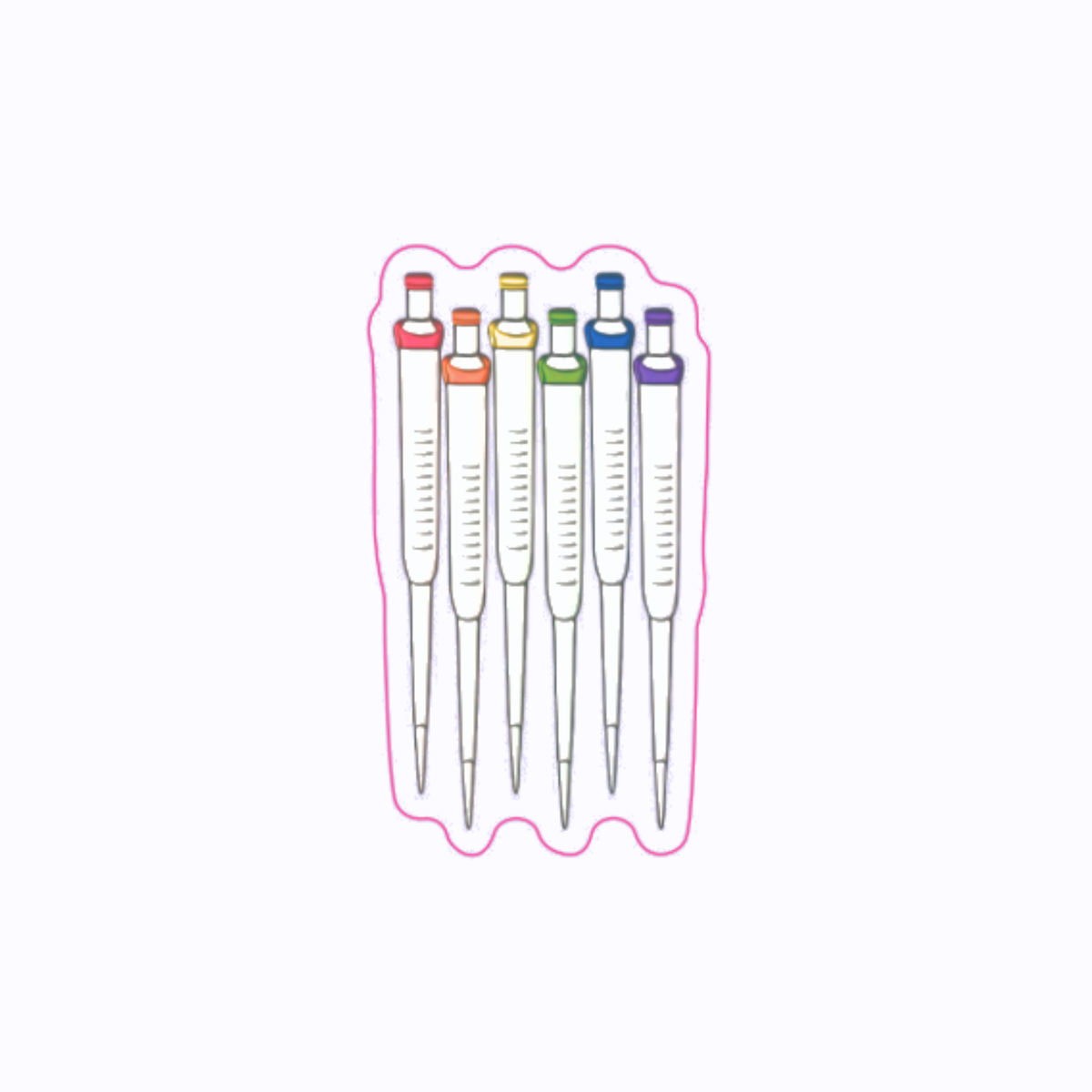 "Rainbow Single Channel Pipettes" Custom Sticker