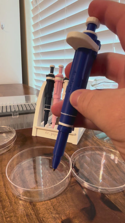 Ultra-Realistic Dr. Pipette Pen (Ocean Blue), Retractable, 3D-Printed, Ballpoint Pens (with 1000µL tip)