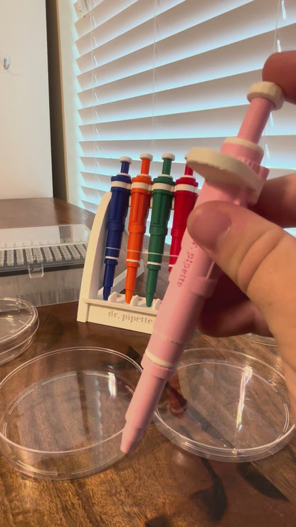 Ultra-Realistic Dr. Pipette Pen (Soft Pink), Retractable, 3D-Printed, Ballpoint Pens (with 1000µL tip)