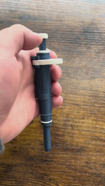 Ultra-Realistic Dr. Pipette Pen (Steel Blue), Retractable, 3D-Printed, Ballpoint Pens
