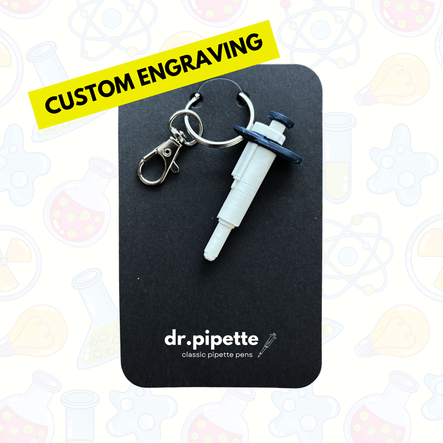 Pipette Shaped Keychain (Cloud White)